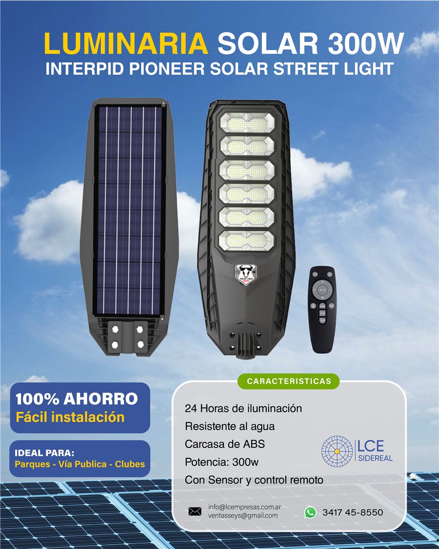 Luminaria solar 300w Interpid Pioneer